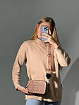 Жіноча сумка Coach Snapshot Beige (бежева) KIS26006 стильна молодіжна на довгому текстильному ремені топ, фото 3