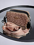 Жіноча сумка Coach Snapshot Beige (бежева) KIS26006 стильна молодіжна на довгому текстильному ремені топ, фото 8