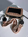 Жіноча сумка Coach Snapshot Beige (бежева) KIS26006 стильна молодіжна на довгому текстильному ремені топ, фото 10