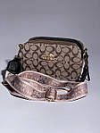 Жіноча сумка Coach Snapshot Grey (сіра) KIS26005 стильна молодіжна на довгому текстильному ремені топ, фото 4