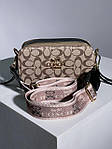 Жіноча сумка Coach Snapshot Grey (сіра) KIS26005 стильна молодіжна на довгому текстильному ремені топ, фото 8
