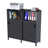 Тумба офісна розсувна LS-1200-1200 LD Венге Луїзіана. Тумбочка для дому та офісу на колесах, фото 2