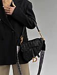 Жіноча сумка клатч Dior saddle (чорна) BONO000089 красива стильна не стандартної форми top, фото 5