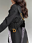 Жіноча сумка клатч Dior saddle (чорна) BONO000089 красива стильна не стандартної форми top, фото 6