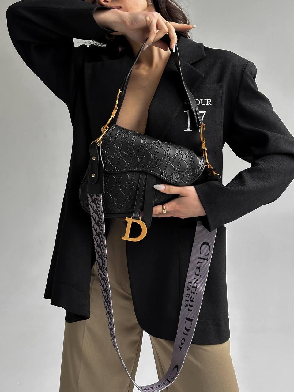 Жіноча сумка клатч Dior saddle (чорна) BONO000089 красива стильна не стандартної форми top