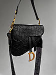 Жіноча сумка клатч Dior saddle (чорна) BONO000089 красива стильна не стандартної форми top, фото 8