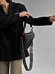 Жіноча сумка клатч Dior saddle (чорна) BONO000089 красива стильна не стандартної форми top, фото 9