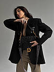 Жіноча сумка клатч Dior saddle (чорна) BONO000089 красива стильна не стандартної форми top, фото 11