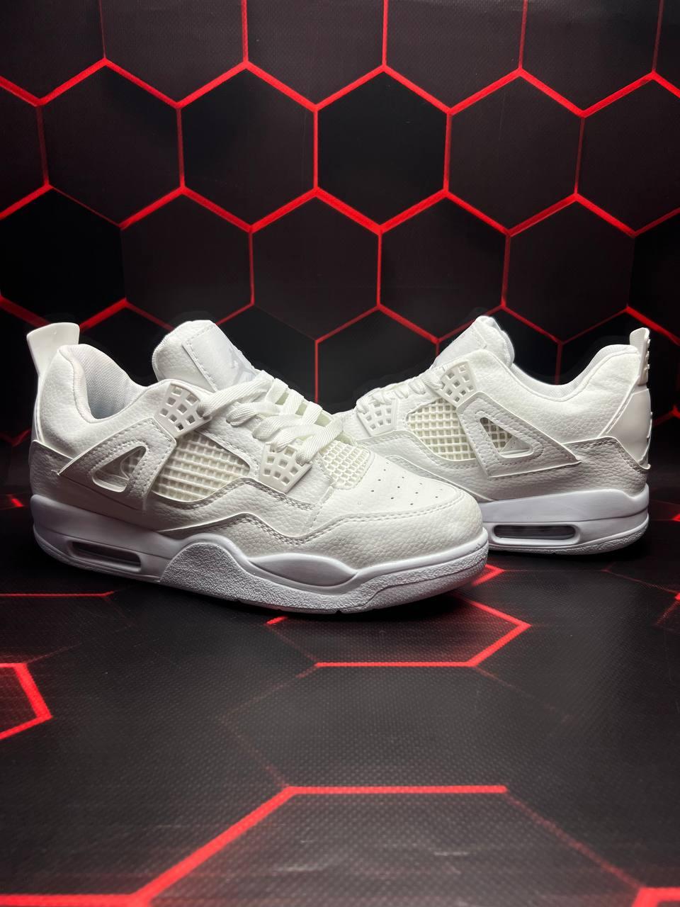 Чоловічі кросівки Nike Air Jordan 4 White (білі) стильні повсякденні кроси R995 топ, фото 1