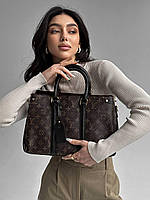 Женская деловая сумка LV Monogram Black (Louis Vuitton) (коричневая) BONO7004 большая стильная красивая cross