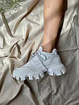 Жіночі кросівки Prada CloudBust 'White' (білі) високі модні кроси на товстій підошві L0480 топ, фото 3