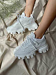 Жіночі кросівки Prada CloudBust 'White' (білі) високі модні кроси на товстій підошві L0480 топ, фото 4