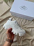 Жіночі кросівки Prada CloudBust 'White' (білі) високі модні кроси на товстій підошві L0480 топ, фото 5