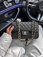 Женская сумка клатч Chanel Black (черная) Gi5209 маленькая стильная сумочка на декоративной цепочке топ