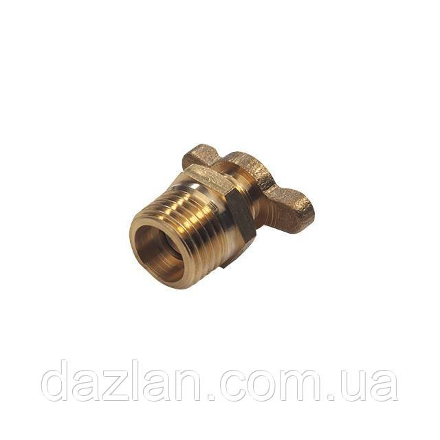 Клапан зливний латунний для компресорів, 1/4", вентиль "баранчик" INTERTOOL PT-5021