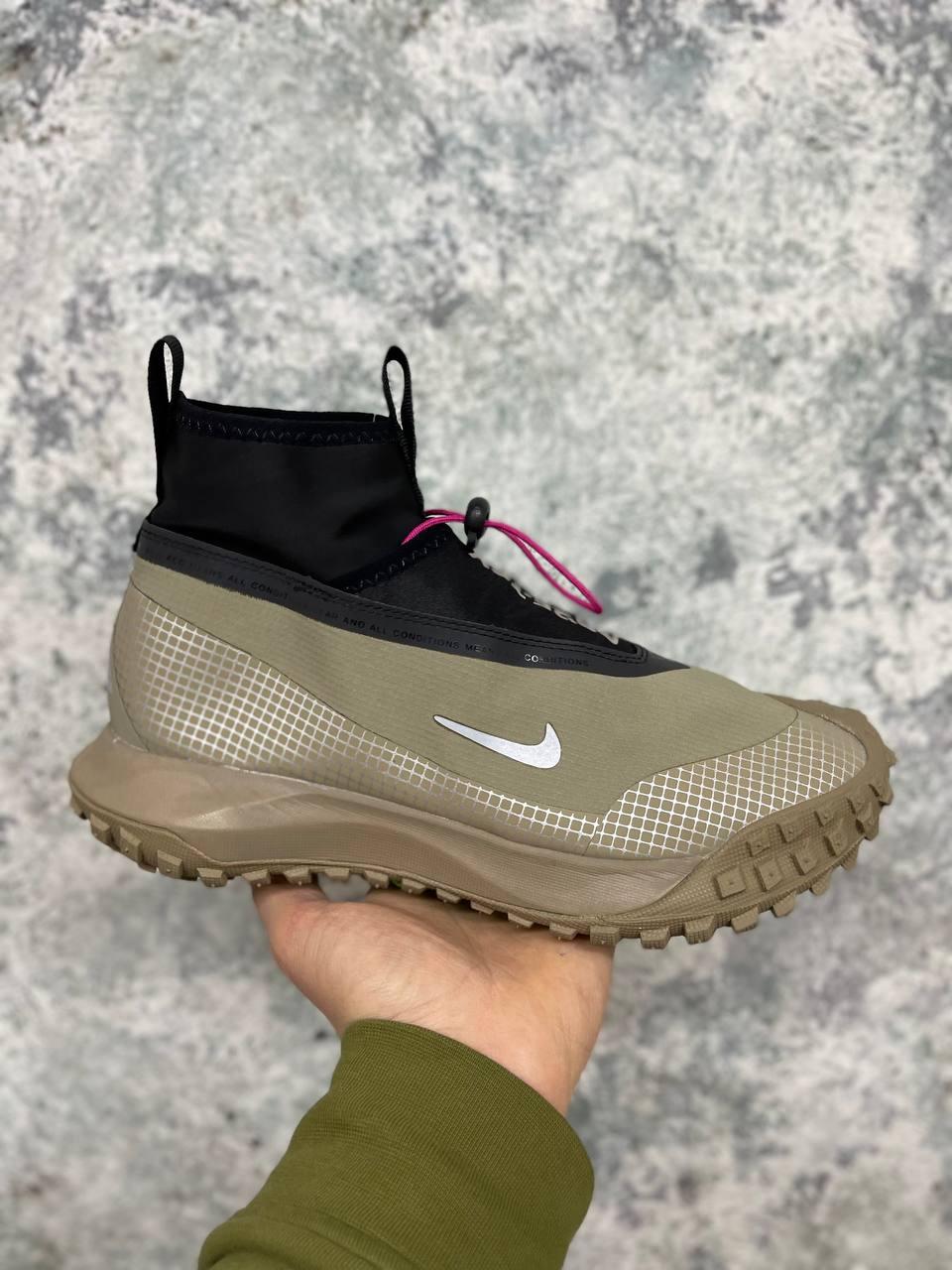 Чоловічі кросівки Nike ACG Mountain Fly Gore-Tex Khaki (хакі з чорним) високі непромокальні кроси I1190 топ, фото 1