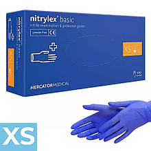 Рукавички нітрилові Nitrylex Basic XS 100шт сині