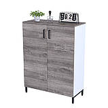 Тумба офісна приставна LT-900-1200 біла Горіх Модена. Тумбочка для дому та офісу, фото 7