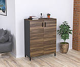 Тумба офісна мобільна LT-900-1200 LD Антрацит/Німфея Альба. Тумбочка для дому та офісу на колесах, фото 10