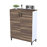 Тумба офісна приставна LT-900-1200 біла Горіх Модена. Тумбочка для дому та офісу, фото 8