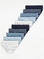 Труси для хлопчика комплект George, біло-блакитні бріфи, 10 штук, розмір 92-98