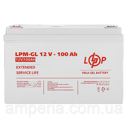 Акумулятор гелевий LPM-GL 12V - 100 Ah, фото 1