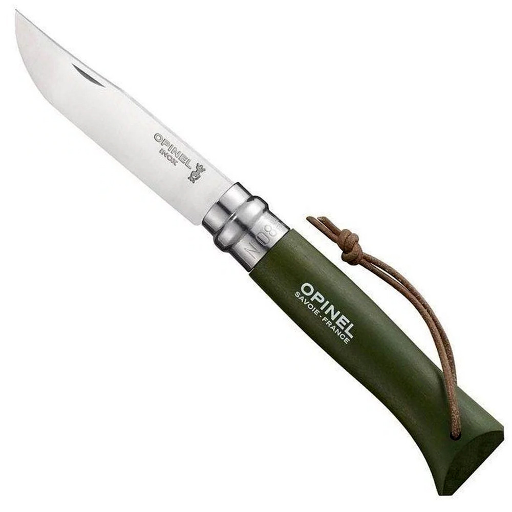 Складаний туристичний ніж Opinel / Опінель Inox Khaki №8 з темляком (Франція)