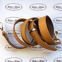 Ремінь для сумки з натуральної шкіри 130*2,5.. Колір "Медовий"