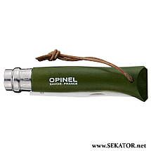Складаний туристичний ніж Opinel / Опінель Inox Khaki №8 з темляком (Франція), фото 2