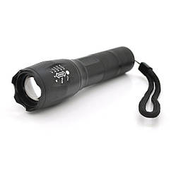 DR-ліхтар ручний PIPO 1993-T6, 1LED Cree T6, 3W, 5 режимів, ZOOM, 18650/2800mah (перехідник3*AAA), Black, IP44,