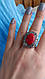 Масивне кільце з червоним коралом, фото 3