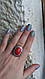 Масивне кільце з червоним коралом, фото 7