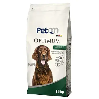 Сухий корм для дорослих собак PetQM Dog Optimum Adultashash in Fresh Poultry зі свіжою птицею 15 кг