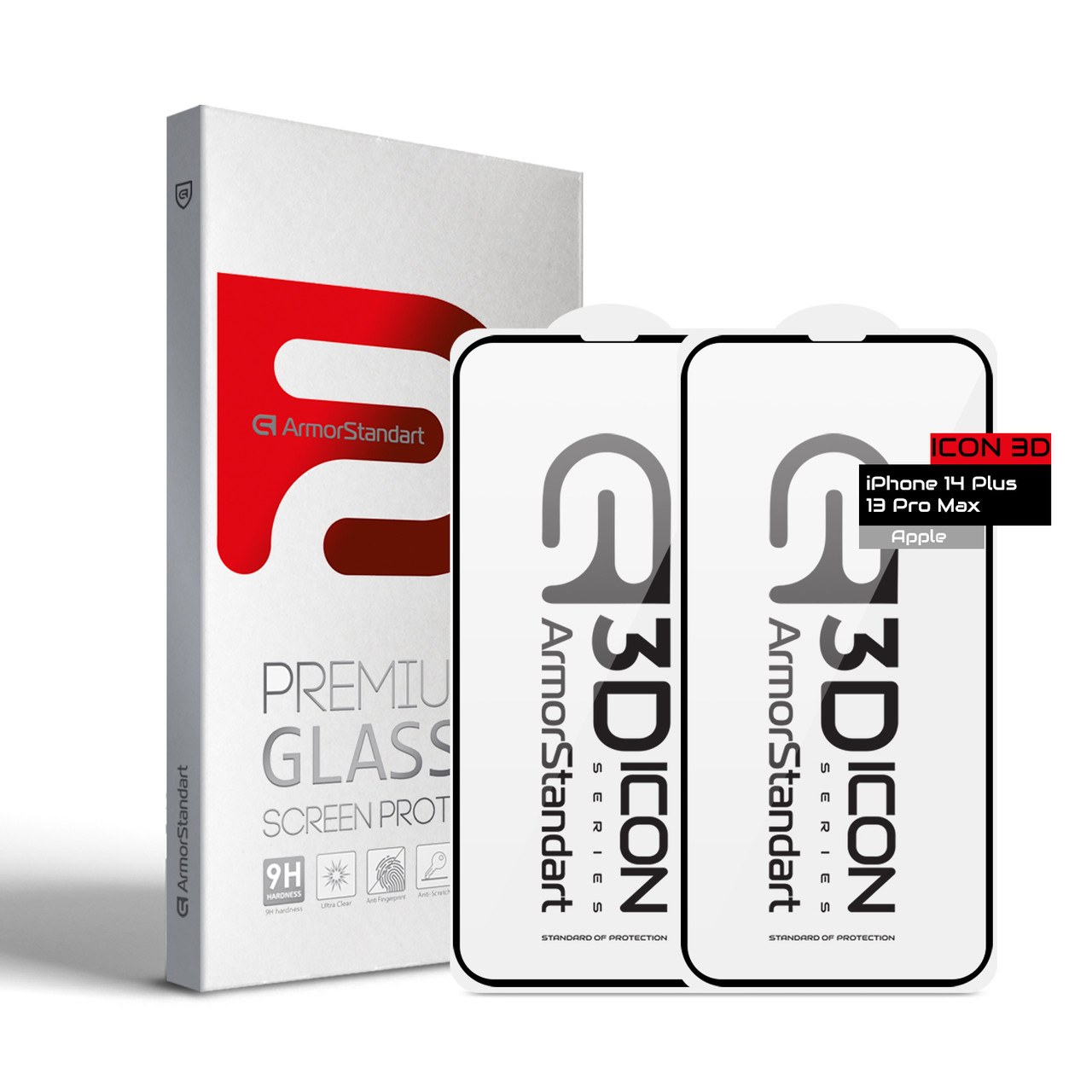 Захисне скло ArmorStandart Icon 3D для iPhone 14 Plus 13 Pro Max Black 2 шт (ARM62762)