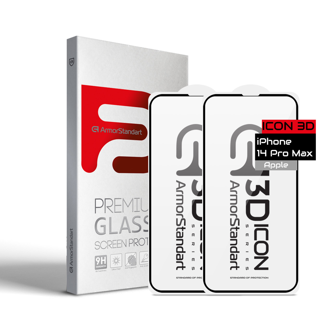 Захисне скло ArmorStandart Icon 3D для iPhone 14 Pro Max Black 2 шт (ARM65335)
