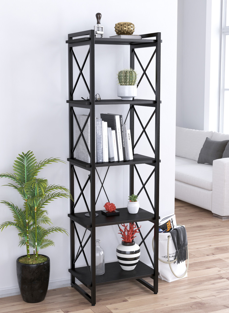 Стелаж Скіф 5-550 LD Венге Луїзіана для дому та офісу. Етажерка книжкова для дому в стилі лофт, фото 1