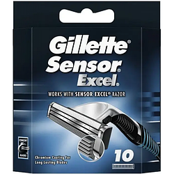 Змінні картриджі для гоління (леза) чоловічі Gillette Sensor Excel, 10 шт.