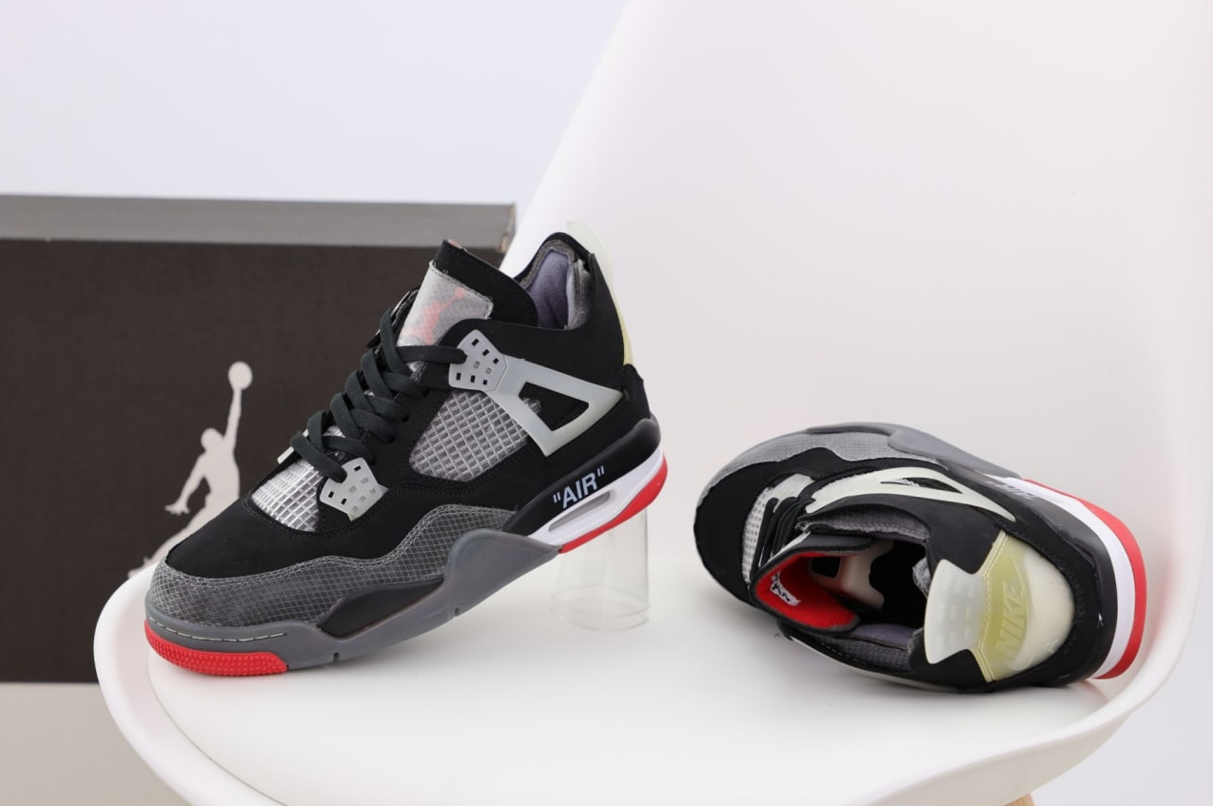 Мужские кроссовки Nike Air Jordan 4 Retro Black Обувь Найк Джордан ...