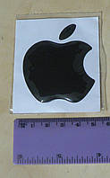 Наклейка s APPLE 50х58х1.9мм черная силиконовая контурная эпл яблоко яблочко на авто