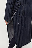 Стильне жіноче довге сіре пальто М-932, розміри 60,62,64, фото 7