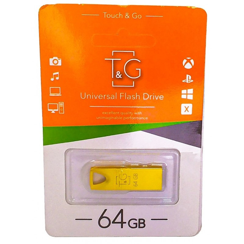 USB флеш T&G 117 золото Metal series 64 GB