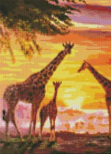 Алмазна мозайка 40*50 "Сім'я жирафів" №7327, Идейка