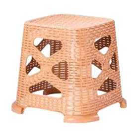 Стільчик VIOLET HOUSE 0735 табурет малий Beige пластиковий Ротанг (0735 Beige)