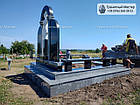 Двойной памятник из черного и серого гранита № 135, фото 8