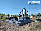 Двойной памятник из черного и серого гранита № 135, фото 4