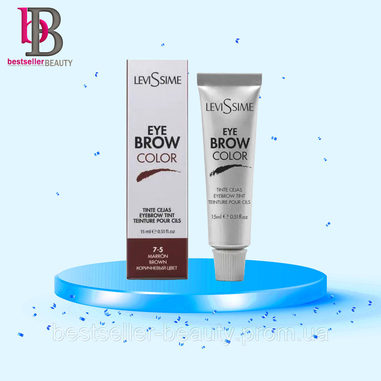 LeviSsime Eye Brow Color Фарба для брів 15 мл 7-5 Коричневий Левісім ...