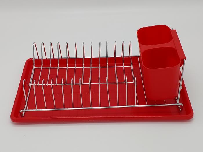 Сушилка для посуды с поддоном настольная Кухонная сушка для посуды одноуровневая нержавейка 38,5*21cm H 13 cm - фото 3 - id-p438599830