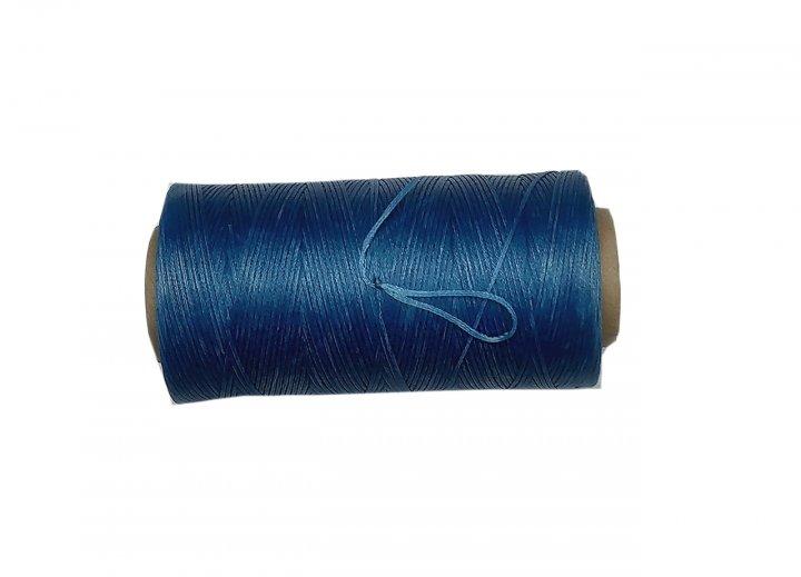 Нитка вощений плоска 0,8 мм S068 260 м 150D сапфіровий колір нитка для шиття шкіри, фото 1
