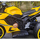 Електромотоцикл дитячий на акумуляторі 3-х колісний SPOKO N-518 електричний мотоцикл для дітей жовтий, фото 8