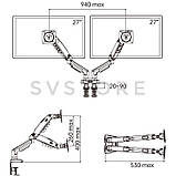 Настільний тримач з газовою пружиною F160N-U3, з 1х USB 3.0 17-27 дюймів, фото 9